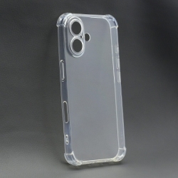 Чехол силиконовый противоударный для iPhone 16 Plus, прозрачный