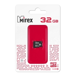 Карта памяти MicroSDHC Mirex 32 GB класс 10 (UHS-I, U1, class 10)