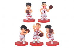 Набор аниме фигурок из 5-и штук "Slam Dunk" баскетбол белая форма (8 см.) Набор аниме фигурок из 5-и штук "Slam Dunk" баскетбол белая форма (8 см.)