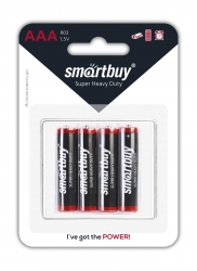 Батарейка Smartbuy R03 AAA/мизинчиковая 4шт (1,5v, солевая) (4/48/960) цена за упаковку Батарейка Smartbuy R03 AAA/мизинчиковая 4шт (1,5v, солевая) (4/48/960) цена за упаковку