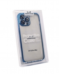Чехол KeepHone iPhone 13 Pro Max с защитной линзой, синий Чехол KeepHone iPhone 13 Pro Max с защитной линзой, синий