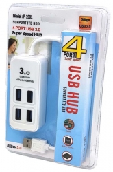 Разветвитель USB HUB 3.0 NN-HB008 на 4 порта, белый