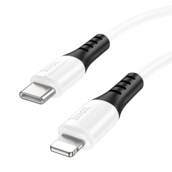 USB-C кабель HOCO X82 PD Type-C to Lightning Silicone (100см), белый USB-C кабель HOCO X82 PD Type-C to Lightning Silicone (100см), белый