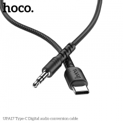 Кабель AUX джек 3,5 вход - Type-C HOCO UPA17 (100см), черный