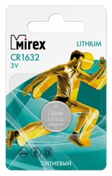 Батарейка Mirex CR1632 (3V, литиевая) 1шт