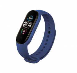 Ремешок силиконовый для Mi Band 5/ 6, синий №26 Ремешок силиконовый для Mi Band 5/ 6, синий №26
