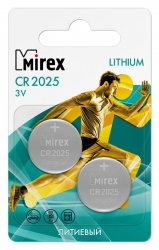 Батарейка Mirex CR2025 (3V, литиевая) упаковка ecopack 2шт Батарейка Mirex CR2025 (3V, литиевая) упаковка ecopack 2шт