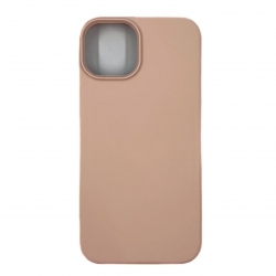 Чехол силиконовый гладкий Soft Touch iPhone 14, розовый песок №19 (закрытый низ)