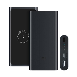 Внешний аккумулятор PowerBank 10000 mAh Xiaomi WPB15ZM с беспроводной зарядкой, черный Внешний аккумулятор PowerBank 10000 mAh Xiaomi WPB15ZM с беспроводной зарядкой, черный