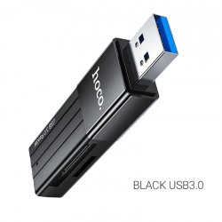 Card-Reader HOCO HB20 Mindful 2-в-1 USB3.0, USB - TF/SD, черный Card-Reader HOCO HB20 Mindful 2-в-1 USB3.0, USB - TF/SD, черный