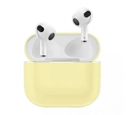 Чехол-бокс для Apple Airpods 3 силиконовый, светло-желтый №15 Чехол-бокс для Apple Airpods 3 силиконовый, светло-желтый №15