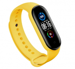 Ремешок силиконовый для Mi Band 5/ 6, желтый №22 Ремешок силиконовый для Mi Band 5/ 6, желтый №22