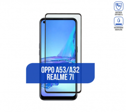 Защитное стекло OPPO A32/ A53/ A54/ Realme 7i, черное (тех упаковка)