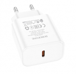 Сетевой адаптер BOROFONE BA71A Single port PD20W, белый