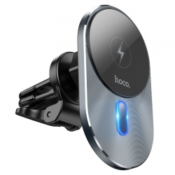 Держатель автомобильный с беспроводной зарядкой HOCO CA91 Magic, (MagSafe) 15W, серый Держатель автомобильный с беспроводной зарядкой HOCO CA91 Magic, (MagSafe) 15W, серый