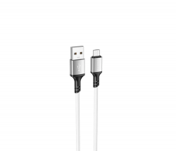 USB кабель micro USB BOROFONE BX83 Famous Silicone (100см. 2.4A), белый