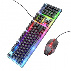 Комплект клавиатура проводная и мышь проводная HOCO GM18, черный Комплект клавиатура проводная и мышь проводная HOCO GM18, черный