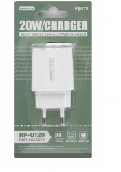 Сетевой USB адаптер Remax RP-U120 PD20W A+C Fastt Charger