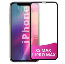 Защитное стекло iPhone XS Max/ 11 Pro Max XMART 9D, черное (тех упаковка)