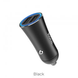 Автомобильный адаптер HOCO Z30A 2USB (3100mAh), черный Автомобильный адаптер HOCO Z30A 2USB (3100mAh), черный