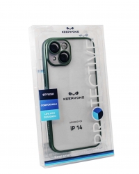 Чехол KeepHone iPhone 14 с защитной линзой, зеленый Чехол KeepHone iPhone 14 с защитной линзой, зеленый
