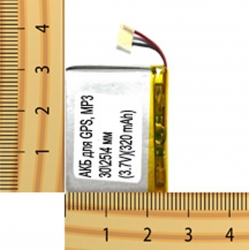 АКБ универсальная на проводах 30/ 25/ 4 мм (3.7V, 350 mAh)