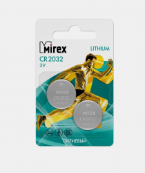 Батарейка Mirex CR2032 (3V, литиевая) упаковка 2шт Батарейка Mirex CR2032 (3V, литиевая) упаковка 2шт