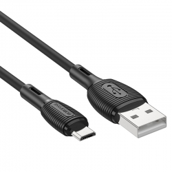 USB кабель micro USB BOROFONE BX86 Advantage (100см. 2.4A), черный