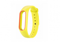 Ремешок силиконовый для Mi Band 5/ 6, желтый-бордовый Ремешок силиконовый для Mi Band 5/ 6, желтый-бордовый