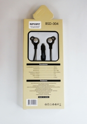 Наушники SPORT BSD-004 Sound Muzic Earphone с микрофоном, черные