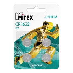 Батарейка Mirex CR1632 (3V, литиевая) упаковка ecopack 4шт Батарейка Mirex CR1632 (3V, литиевая) упаковка ecopack 4шт