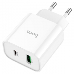 Сетевой адаптер HOCO C80A Plus Rapido PD20W + QC3.0, белый Сетевой адаптер HOCO C80A Plus Rapido PD20W + QC3.0, белый