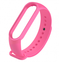 Ремешок силиконовый для Mi Band 5/ 6, ярко-розовый №23 Ремешок силиконовый для Mi Band 5/ 6, ярко-розовый №23
