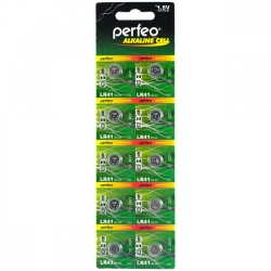 Батарейка для часов Perfeo LR41/10BL (1,5v, алкалиновая) упаковка блистер 10 шт Батарейка для часов Perfeo LR41/10BL (1,5v, алкалиновая) упаковка блистер 10 шт