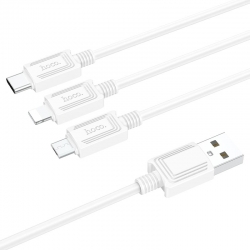 USB кабель HOCO X74 Multi 3 в 1 (Micro - Lightning - Type-C) (100см. 2.0A), белый USB кабель HOCO X74 Multi 3 в 1 (Micro - Lightning - Type-C) (100см. 2.0A), белый