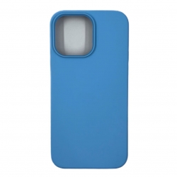 Чехол силиконовый гладкий Soft Touch iPhone 14 Pro Max, светло-синий №38 (закрытый низ)