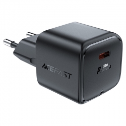Сетевой адаптер ACEFAST A77 mini PD30W GAN single USB-C charger, черный Сетевой адаптер ACEFAST A77 mini PD30W GAN single USB-C charger, черный