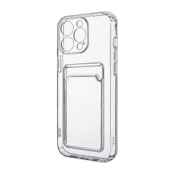 Чехол силиконовый с визитницей iPhone 13 Pro Max прозрачный