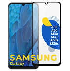 Защитное стекло Samsung A20/ A30/ A40S/ A50/ M21/ M31/ A32 4G XMART 9D, черное (тех упаковка)