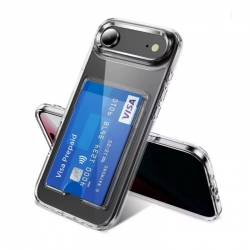 Чехол силиконовый с картхолдером iPhone 17 Air, прозрачный