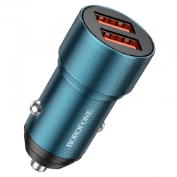 Автомобильный адаптер BOROFONE BZ19 2USB 2400mAh Wisdom, синий Автомобильный адаптер BOROFONE BZ19 2USB 2400mAh Wisdom, синий