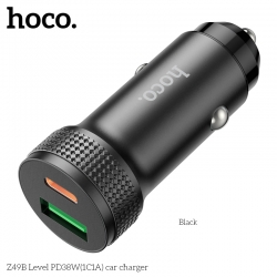 Автомобильный адаптер HOCO Z49B Level PD38W (1C1A) car charger, черный