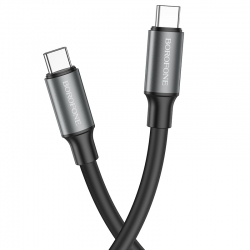 USB-C кабель BOROFONE BX82 Silicone Type-С to Type-С PD60W (100см), черный