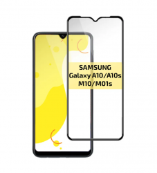 Защитное стекло Samsung A10/ A10S/ M10/ Xiaomi Mi 9 Lite 10D, черное (тех упаковка)
