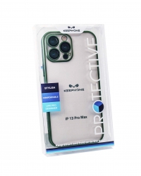 Чехол KeepHone iPhone 13 Pro Max с защитной линзой, зеленый Чехол KeepHone iPhone 13 Pro Max с защитной линзой, зеленый