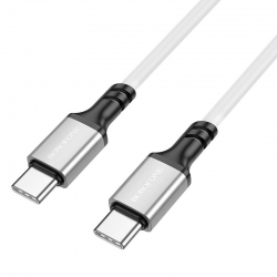 USB-C кабель BOROFONE BX83 Famuos Silicone Type-С to Type-С PD60W (100см), белый