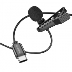 Микрофон петличный BOROFONE BFK11 (Type-C), черный Микрофон петличный BOROFONE BFK11 (Type-C), черный