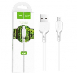 USB кабель micro USB HOCO X20 (200см, 2,4A), белый