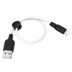 USB кабель Lightning HOCO X21 Plus Silicone (200см. 2.4A), черно-белый