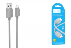 USB кабель micro USB HOCO X113 (100см. 2.4А) нейлон, серый USB кабель micro USB HOCO X113 (100см. 2.4А) нейлон, серый